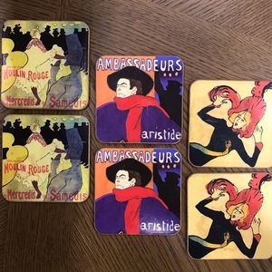 Retro French Art coasters